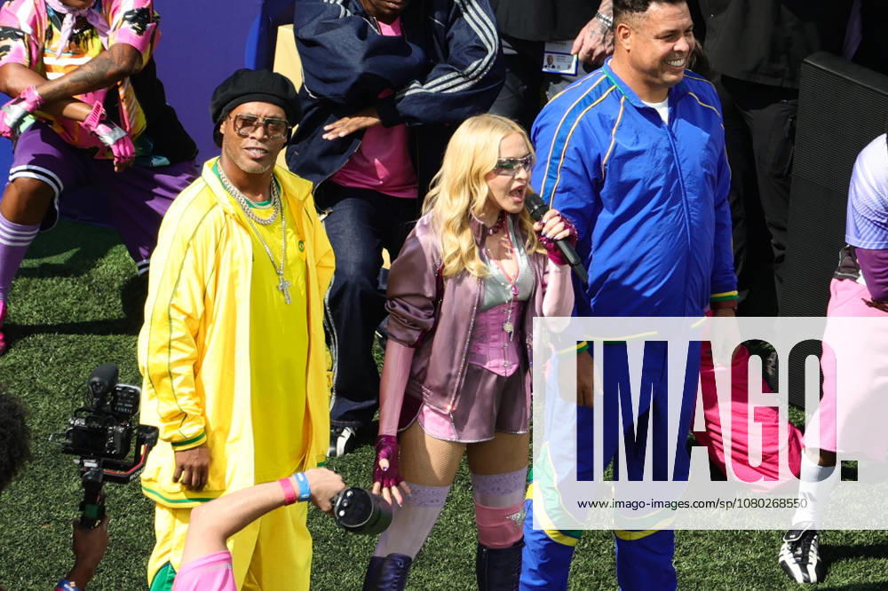Brazil legends Ronaldo and Ronaldinho joined Madonna in the World Cup 2026 final half-time show the FIFA World Cup, WM, Weltmeisterschaft, Fussball 2026 Final match between Spain and Argentina at Metlife Stadium, New Jersey, USA on 19 July 2026.
