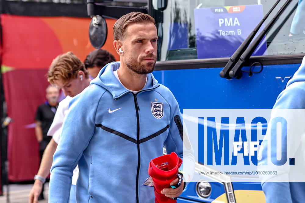 MIAMI GARDENS, FL - JULY 18: Jordan Henderson 14 of England is seen arriving for a FIFA World Cup, WM, Weltmeisterschaft, Fussball 26 Bronze Final match between France and England on July 18,2026 at Miami Stadium, in Miami Gardens, Fla.(Photo by Chris Arjoon Icon Sportswire) SOCCER: JUL 18 FIFA World Cup 26 Bronze Final - France v England Icon26071800000226
