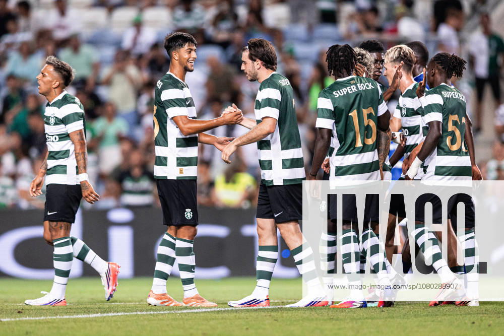 Fotis Ioannidis of Sporting CP celebrates scoring his sides seventh goal of the match during the Pre-Season Friendly match between Sporting CP and RC Strasbourg Alsace at Estadio do Algarve in Faro on July 20, 2026 Faro Portugal - ZUMAg283 20260720_zsp_g283_103