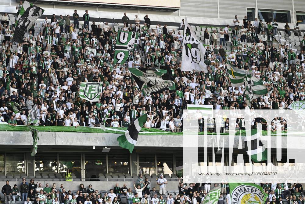 Hammarby IF v RSC Anderlecht - UEFA Europa League STOCKHOLM, SWEDEN - JULY 23 : Supporters and fans of Hammarby IF pictured during the UEFA Europa League 2026 27 second qualifying round first leg between Hammarby IF and RSC Anderlecht on July 23, 2026 in Stockholm, Sweden, 23 07 2026 Stockholm Sweden