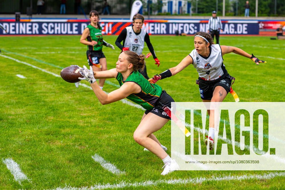 Munich Spatzen (green) vs. Düsseldorf Firecats (white) Women s Flag Football Semifinal, The Finals 2026, July 24, 2026, Erika Fisch Stadium, Hanover, GER,