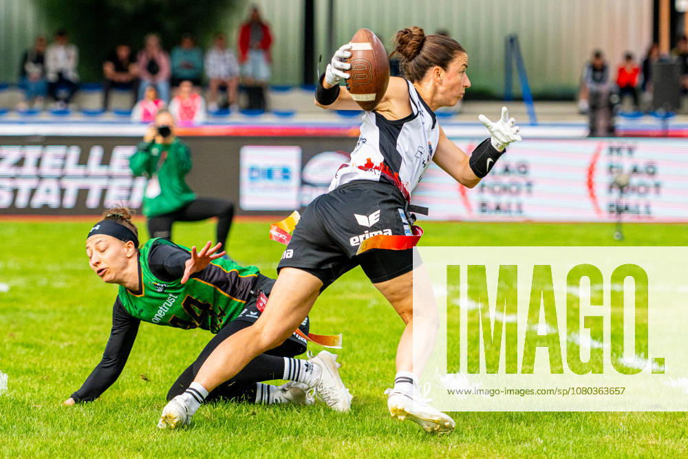 Munich Spatzen (green) vs. Düsseldorf Firecats (white) Women s Flag Football Semifinal, The Finals 2026, July 24, 2026, Erika Fisch Stadium, Hanover, GER,