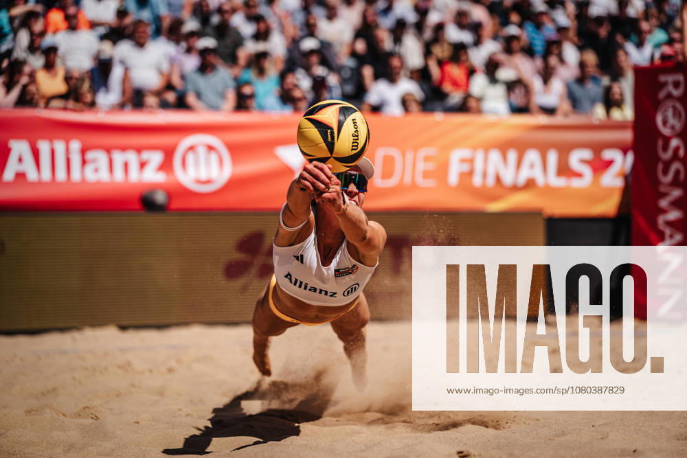 Women s Beach Volleyball Allianz German Beach Club Finals The 2026 Finals Hannover Eintracht Spontent vs. Berlin Recycling Volleys July 24, 2026 Melanie Paul jumps for the ball Hannover Opernplatz Lower Saxony Germany