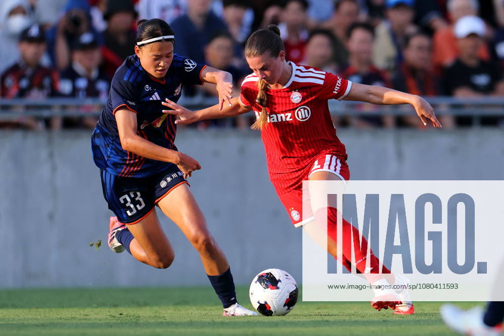 (L-R) Mone Sato (Ardija), Sarah Mattner-Trembleau (FC Bayern), JULY 25, 2026 - Football Soccer : Allianz Women s Tour 2026 match between RB Omiya Ardija and FC Bayern Munich at NACK5 Stadium in Saitama, Japan. aflo_339098523 NaokixNishimurax