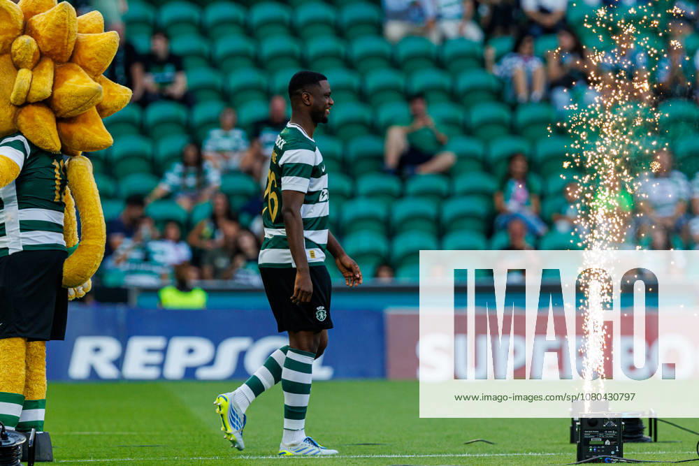 Ousmane Diomande seen during Club Friendly Games between teams of Sporting CP and AS Monaco Estadio Jose Alvalade (Luis Loureiro Ball Raw Images PT) Lisboa Estadio Jose Alvalade Portugal
