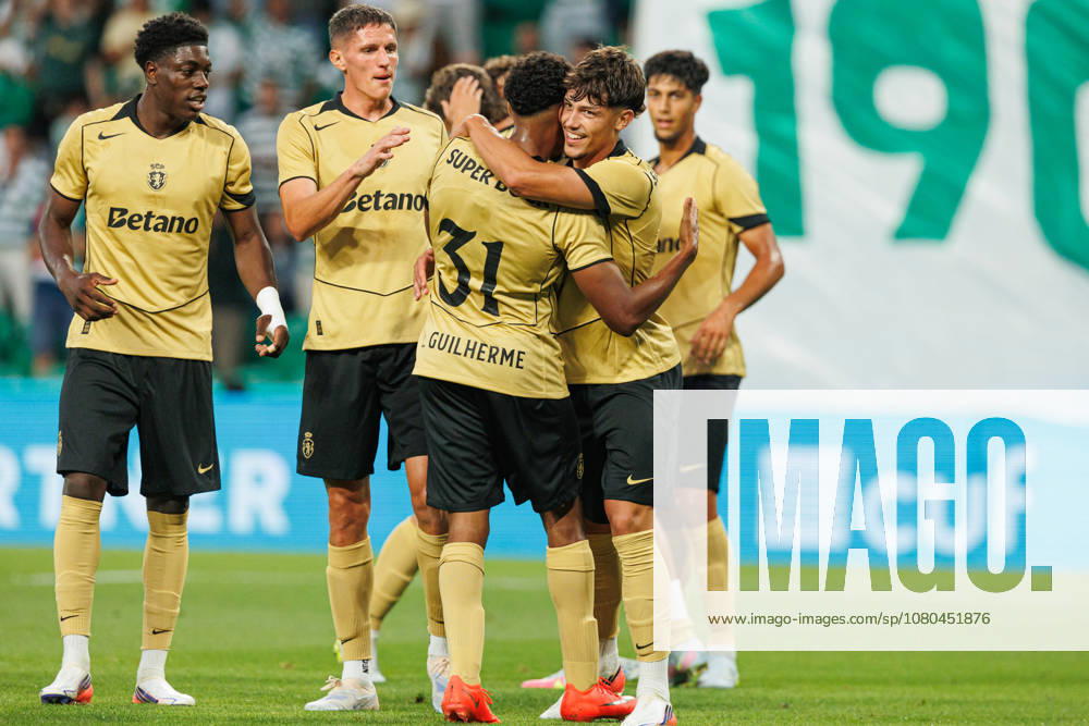 Rafael Nel seen celebrating after a goal during Club Friendly Games between teams of Sporting CP and AS Monaco Estadio Jose Alvalade (Luis Loureiro Ball Raw Images PT) Lisboa Estadio Jose Alvalade Portugal