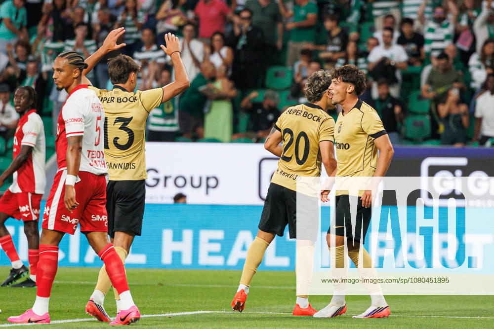 Rafael Nel seen celebrating after a goal during Club Friendly Games between teams of Sporting CP and AS Monaco Estadio Jose Alvalade (Luis Loureiro Ball Raw Images PT) Lisboa Estadio Jose Alvalade Portugal