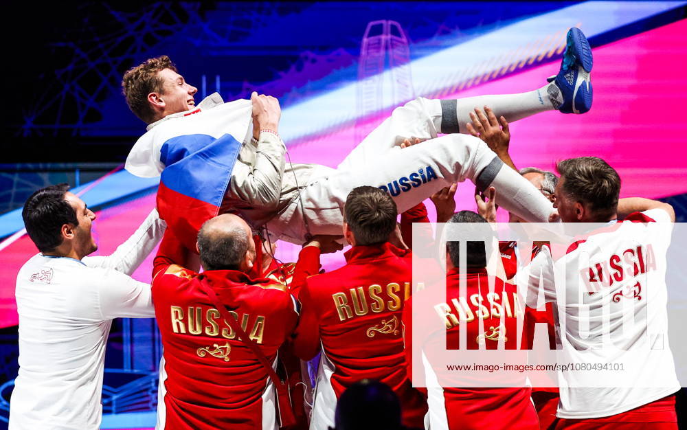 1placed Pavel Graudyn of Russia is thrown into the air during the men s individual sabre event at the 2026 Kerry Fencing World Championships 2026 Fencing World Championships In Hong Kong - ZUMAt113 20260727_zaa_t113_312
