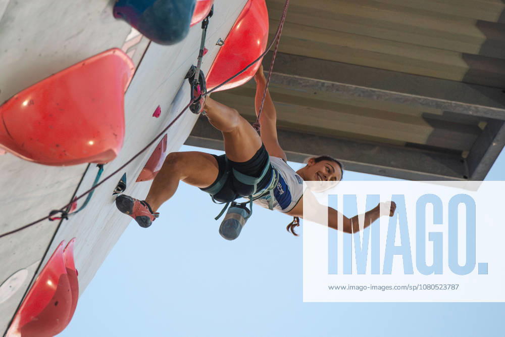 Argentine national team, Nationalteam climber VALENTINA AGUADO celebrates after topping the women s final route to secure a gold medal Lead Finals Wrap Up In World Climbing Pan America Series 2026 - ZUMAs381 20260728_znp_s381_005