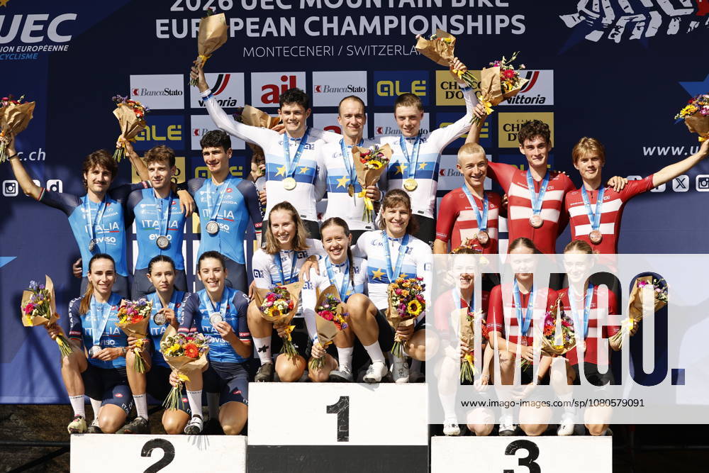 Monteceneri, Monte Ceneri, 2026 UEC MTB European Championship XCR Team Relay Final—cross-country team relay, Italy: 2nd place and silver medal; Switzerland: 1st place, European Champion, and gold medal; Denmark: 3rd place and bronze medal. Monteceneri, Monte Ceneri, Ticino, Switzerland
