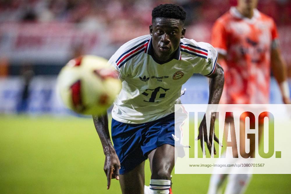 FC Bayern Munich midfielder BARA SAPOKO NDIAYE (39) chases after the ball in an exhibition match between Bundesligaâ€⠢s FC Bayern Munich and K League 1â€⠢s Jeju SK FC, during the Audi Football Summit 2026 on Tuesday, Aug. 4, 2026 at the Jeju World Cup Stadium in Seogwipo, South Korea. Seogwipo South Korea - ZUMAh163 20260804_znp_h163_026