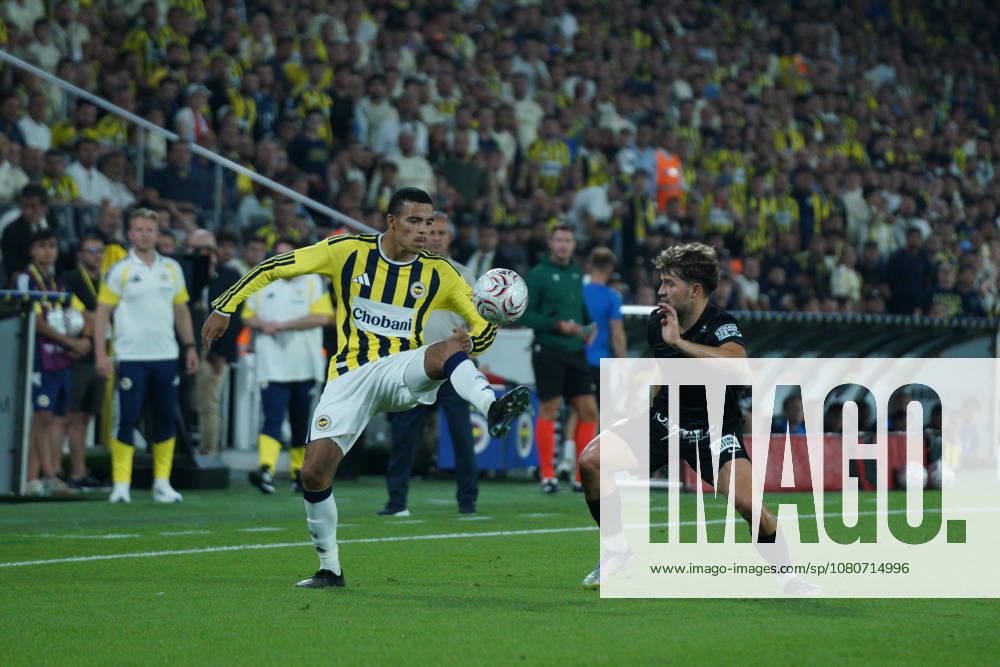 Mason Greenwood (L) of Fenerbahce in action during the UEFA Champions League third qualifying round match between Fenerbahce and Sturm Graz at the Chobani Stadium, Fenerbahce Sukru Saracoglu Sports Complex in Istanbul, Turkey, on August 5, 2026. Kadikoy Turkey - ZUMAu194 20260805_zip_u194_006