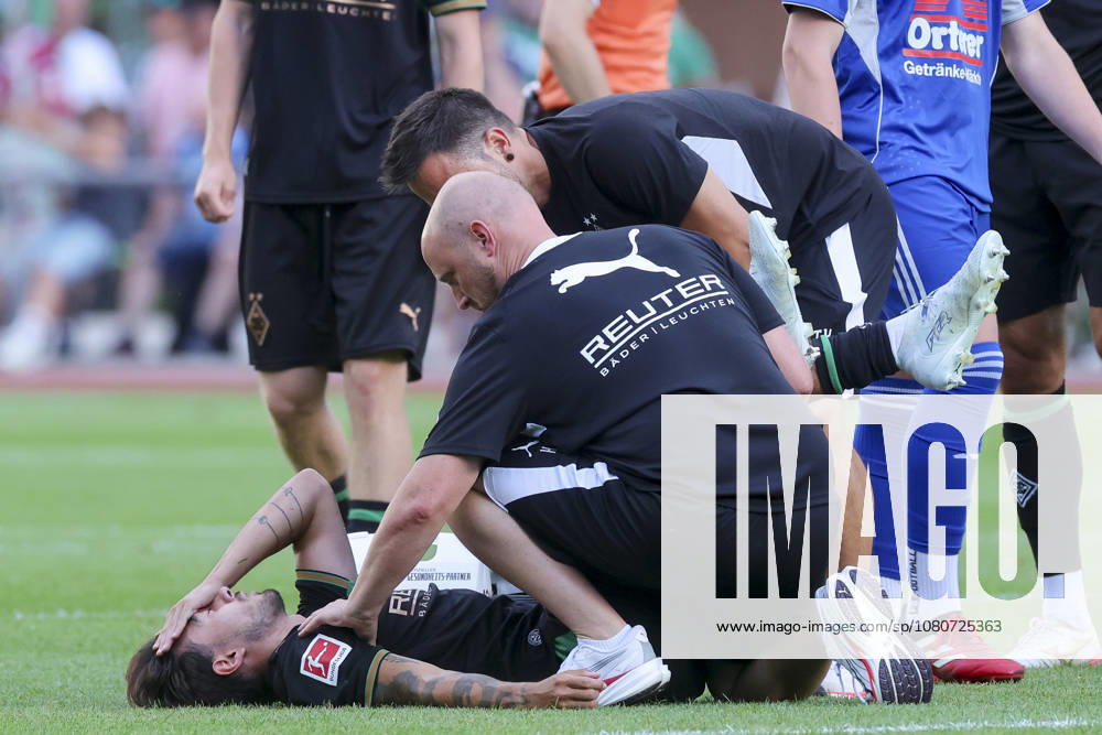 Jens Castrop of Borussia Mönchengladbach lies injured on the field and will subsequently be taken to a hospital during the friendly match between FC Rottach Egern and Borussia Mönchengladbach at Birkenmoos Stadium on August 5, 2026, in Rottach Egern, Germany Photo by Marco Steinbrenner DeFodi Images Jens Castrop of Borussia Mönchengladbach is lying injured on the field and will subsequently be taken to the hospital during the friendly match between FC Rottach Egern and Borussia Mönchengladbach at Stadion Birkenmoos on August 5, 2026 in Rottach Egern, Germany. Photo by Marco Steinbrenner, DeFodi Images. Photo by Marco Steinbrenner, DeFodi Images.