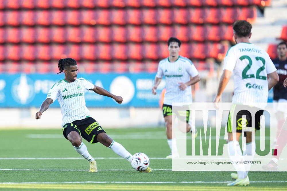 Ewandro of AC Omonia Nicosia in action during the third qualifying round UEFA Europa League Leg One football match played between Lincoln Red Imps FC and AC Omonia Nicosia at Europa Point stadium on August 6, 2026, in Gibraltar, England Lincoln Red Imps FC V AC Omonia Nicosia - UEFA Europa League - ZUMAa181 20260806_zaa_a181_083