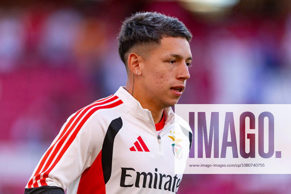 Gianluca Prestianni seen during UEFA Europa League qualifying game between teams of SL Benfica and Heart of Midlothian FC (Maciej Rogowski Ball Raw Images PT) Lisbon Estadio Da Luz Portugal
