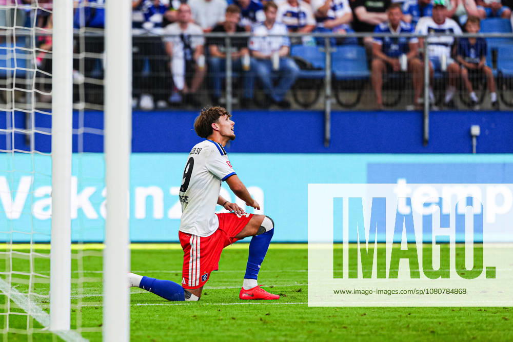 Celebration after a goal to make it 2–1 on a penalty kick by Otto Stange, Hamburger SV, August 19, 2026, Hamburger SV vs. OSC Lille, soccer, friendly match, 2026–2027 season, August 8, 2026, Germany, Hamburger SV vs. OSC Lille, soccer, friendly match, 2026–2027 season, August 8, 2026, Hamburg