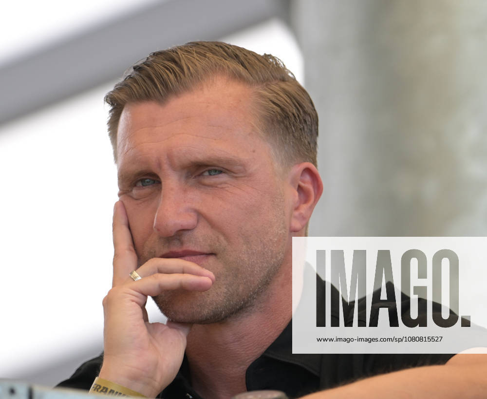 Eintracht Frankfurt sporting director Markus Krösche is photographed during the Eintracht Frankfurt vs. Hull City soccer friendly on August 8, 2026, in Frankfurt. DFL and DFB regulations prohibit any use of photographs as image sequences and or quasi-video.