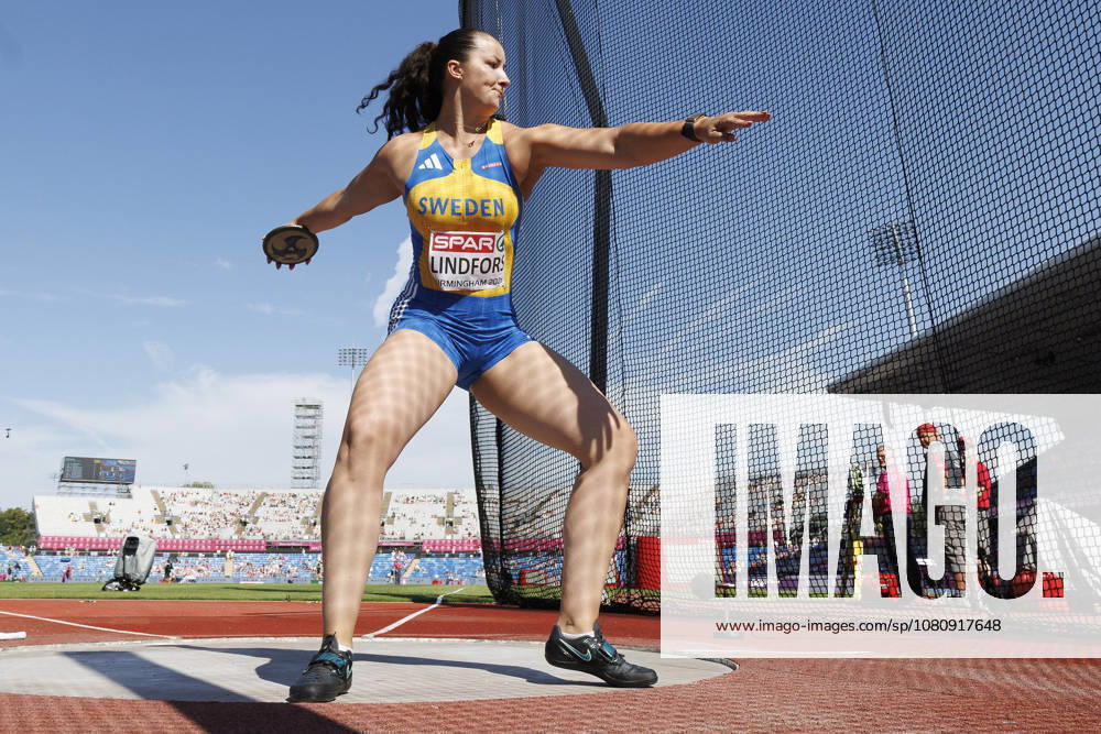 Caisa-Marie LINDFORS (SWE Sweden) competing in the discus throw qualification round during the European Athletics Championships at Alexander Stadium on August 12, 2026 in Birmingham, Great Britain. Great Britain