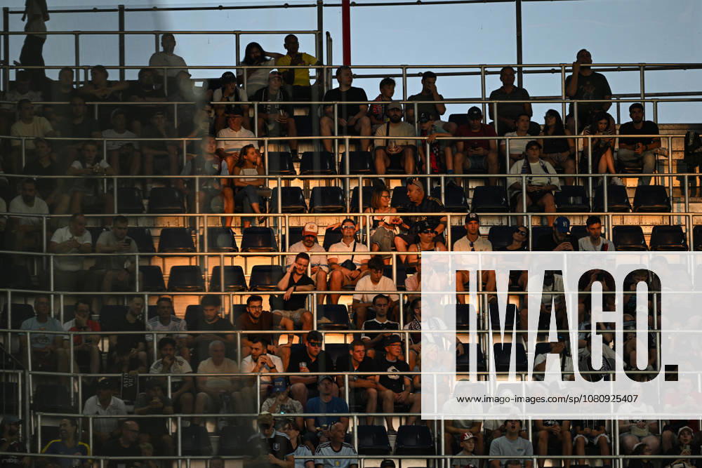 Paris Saint-Germain v Aston Villa - UEFA Super Cup SALZBURG, AUSTRIA - AUGUST 12: Fans are seen at tribune as some wearing protective solar viewing glasses to observe the partial solar eclipse ahead of the UEFA Super Cup match between Paris Saint-Germain and Aston Villa in Salzburg, Austria, on August 12, 2026. Harun Ozalp Anadolu Salzburg Austria. Editorial use only. Please get in touch for any other usage.