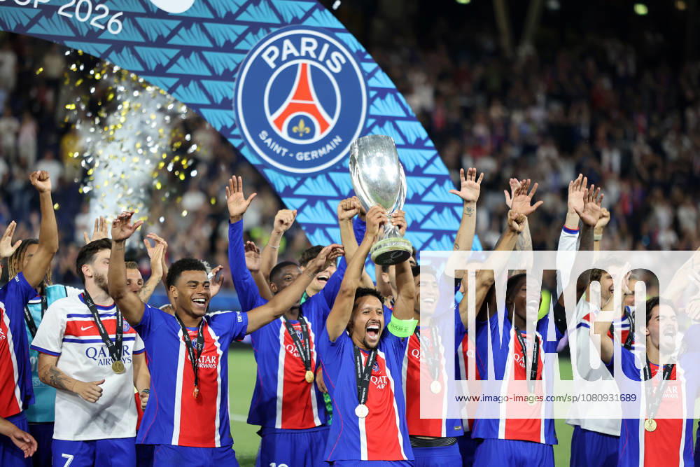 PSG gewinnt den Supercup , PSG-Aston Villa , UEFA Super Cup Finale , , Fußball , in der Red Bull Arena Stadion in Salzburg , Österreich . August 12 , 2026 . Photo by: Davide Elias IPA Photo Pressefoto DENL