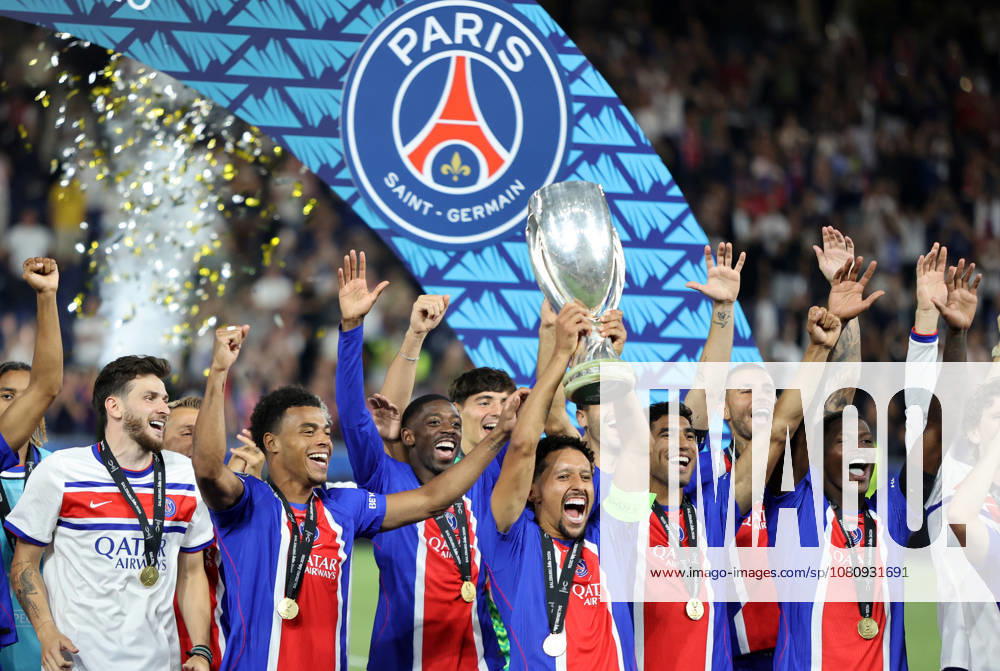 PSG gewinnt den Supercup , PSG-Aston Villa , UEFA Super Cup Finale , , Fußball , in der Red Bull Arena Stadion in Salzburg , Österreich . August 12 , 2026 . Photo by: Davide Elias IPA Photo Pressefoto DENL