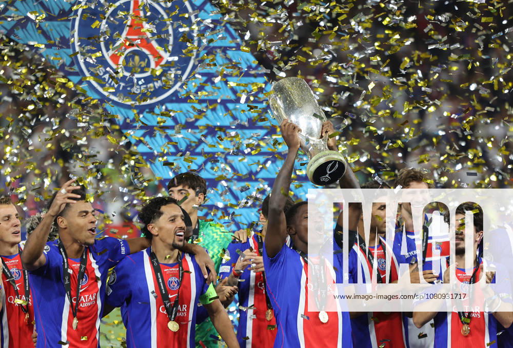 PSG gewinnt den Supercup , PSG-Aston Villa , UEFA Super Cup Finale , , Fußball , in der Red Bull Arena Stadion in Salzburg , Österreich . August 12 , 2026 . Photo by: Davide Elias IPA Photo Pressefoto DENL
