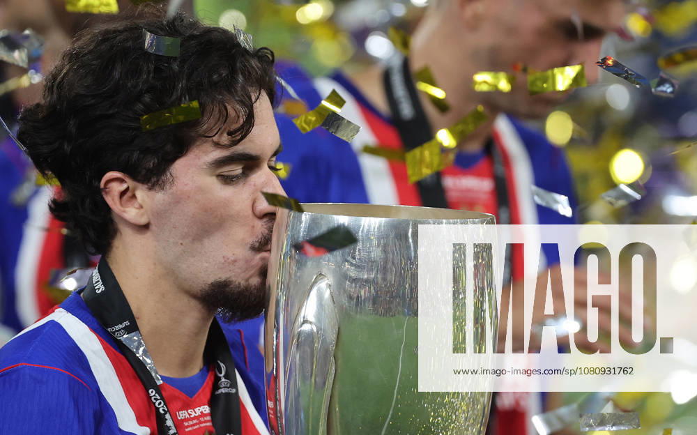 Vitinha , PSG gewinnt den Supercup , PSG-Aston Villa , UEFA Super Cup Finale , , Fußball , in der Red Bull Arena Stadion in Salzburg , Österreich . August 12 , 2026 . Photo by: Davide Elias IPA Photo Pressefoto DENL