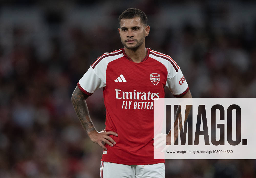 Arsenal FC v Como Calcio - Pre-Season Friendly LONDON, ENGLAND - AUGUST 12: Bruno Guimaraes of Arsenal during the pre-season friendly match between Arsenal FC and Como Calcio at Emirates Stadium on August 12, 2026 in London, United Kingdom. London Emirates Stadium England United Kingdom