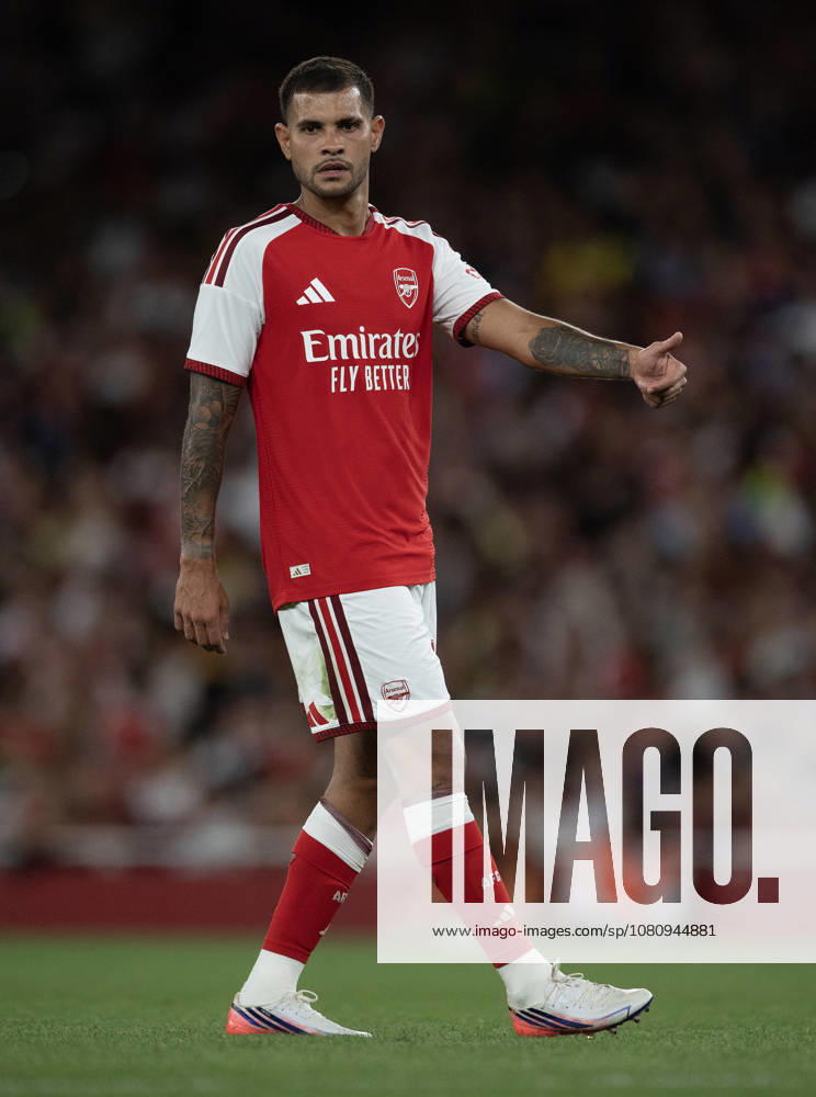 Arsenal FC v Como Calcio - Pre-Season Friendly LONDON, ENGLAND - AUGUST 12: Bruno Guimaraes of Arsenal during the pre-season friendly match between Arsenal FC and Como Calcio at Emirates Stadium on August 12, 2026 in London, United Kingdom. London Emirates Stadium England United Kingdom