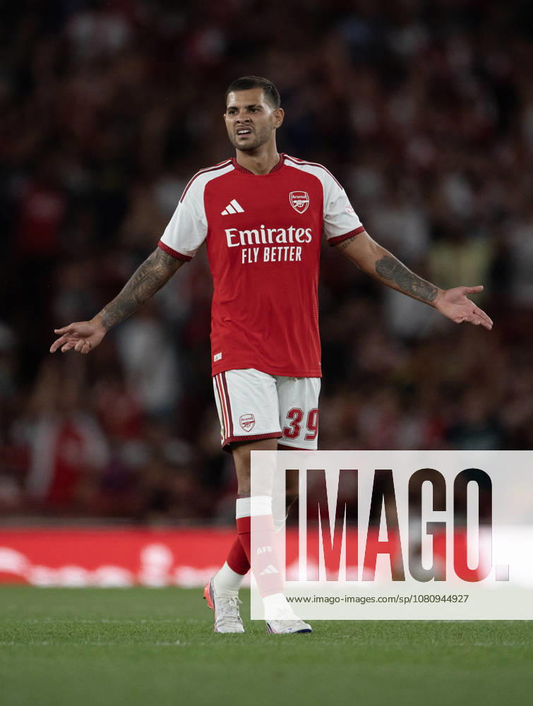 Arsenal FC v Como Calcio - Pre-Season Friendly LONDON, ENGLAND - AUGUST 12: Bruno Guimaraes of Arsenal during the pre-season friendly match between Arsenal FC and Como Calcio at Emirates Stadium on August 12, 2026 in London, United Kingdom. London Emirates Stadium England United Kingdom