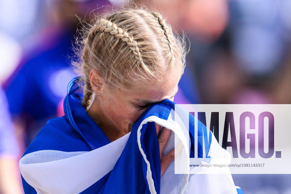 Alisa Vainio of Finland celebrates after the women’s marathon on Day 7 of the 2026 European Athletics Championships in Birmingham. 2026 in Birmingham. Photo by Mathias Bergeld, BILDBYRAN, code MB MT1072. track and field, athletics, friidrett, friidrotts EM, 2026 European Athletics Championships, Day 7, marathon, celebration