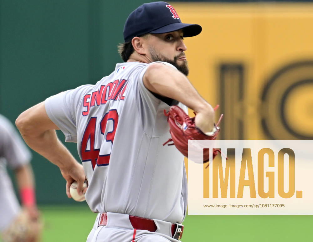 Boston Red Sox pitcher Patrick Sandoval (43) throws in the first inning against the Pittsburgh Pirates at PNC Park on Sunday, Aug. 16, 2026 in Pittsburgh. PIT2026081605 ArchiexCarpenter