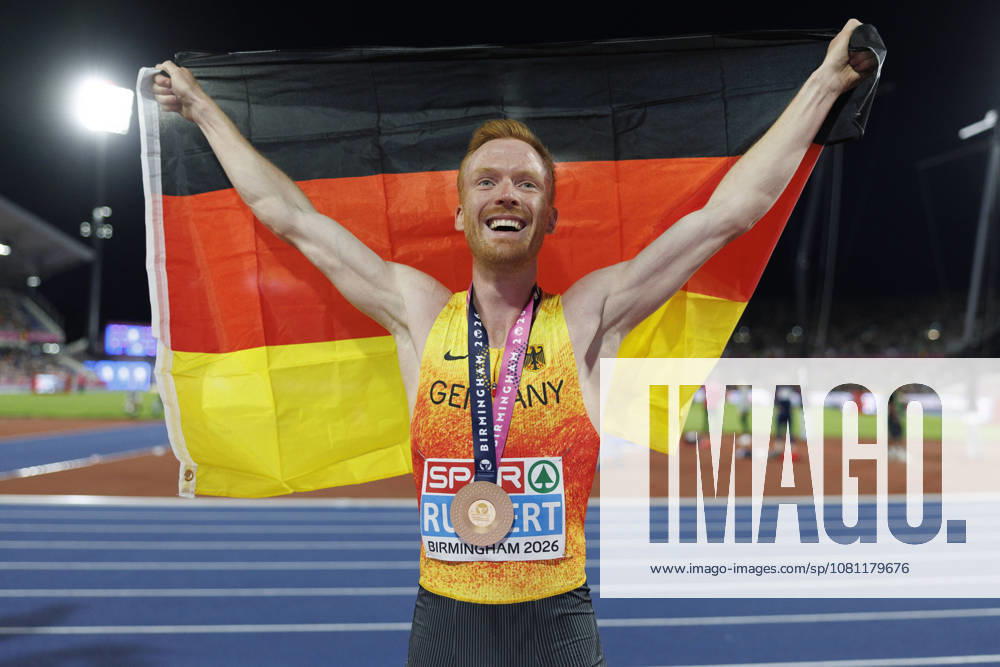 Frederik RUPPERT (GER Germany) wins Gold in the 3000m steeplechase during the European Athletics Championships at Alexander Stadium on August 16, 2026 in Birmingham, Great Britain. Great Britain