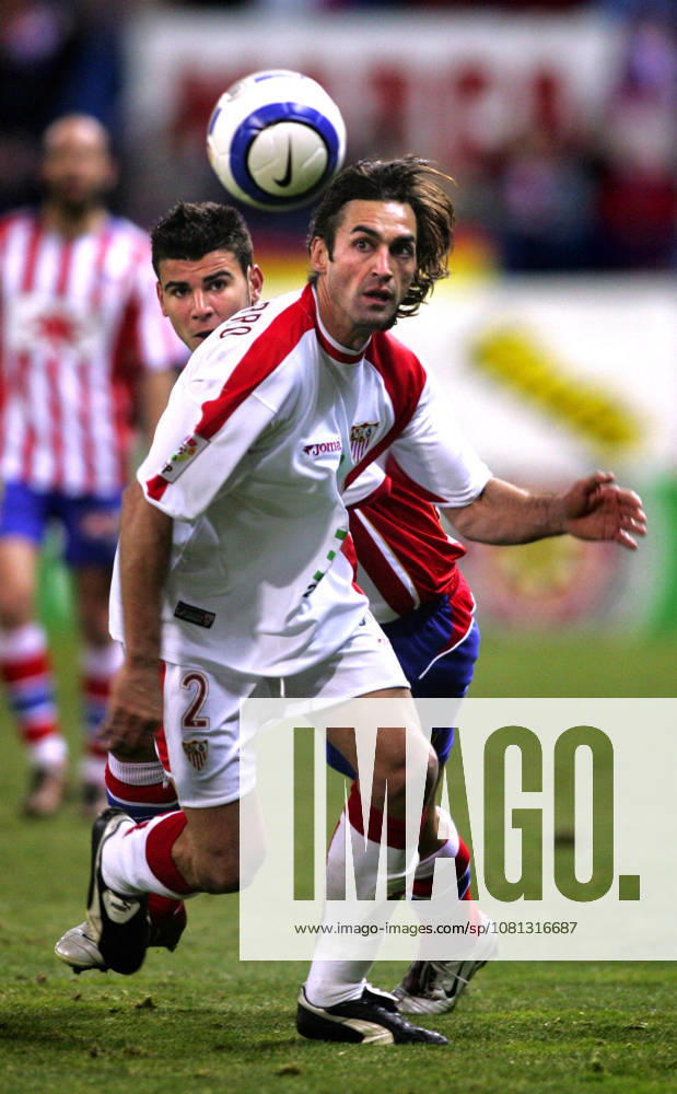 Soccer, Spanish, La Liga, Atlético de Madrid, Sevilla, Javi Navarro (Sevilla) and Braulio (Atlético Madrid), Spain