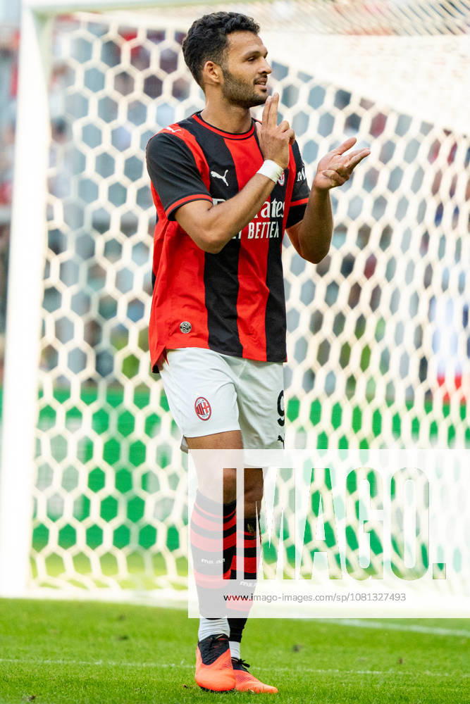Goncalo Ramos celebrating after scoring goal seen during the Friendly match Supermecz 2026 between AC Milan and Manchester United, ManU ManU ManU (Kazimierz Koper Ball Raw Images) Wroclaw Tarczynski Arena Poland