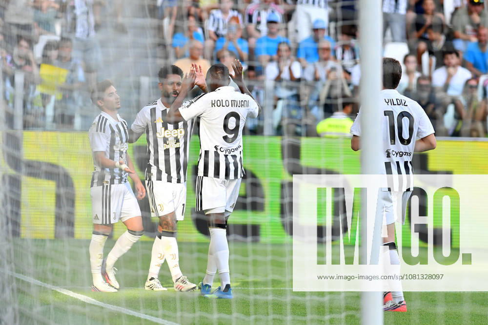 IPA87600597 - Francisco Conceicao of Juventus FC celebrates after scoring a goal during the preseason friendly match between Juventus FC and Juventus Next Gen at Allianz Stadium on August 17, 2026, in Turin, Italy — Photo by Giuliano Marchisciano