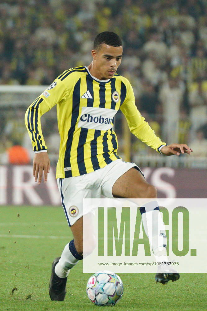 Mason Greenwood (C) of Fenerbahce controls the ball during the UEFA Champions League play-off round match between Fenerbahce and Olympique Lyonnais at the Chobani Stadium, Fenerbahce Sukru Saracoglu Sports Complex in Istanbul, Turkey, on August 18, 2026. UEFA Champions League Play-Offs: Fenerbahce Vs Olympique Lyonnais - ZUMAu194 20260818_zip_u194_015