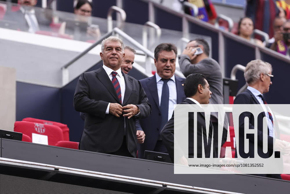 Joan Laporta, President of FC Barcelona, Barca looks on during the Joan Gamper Trophy, football match played between FC Barcelona and Al-Ahly FC at Spotify Camp Nou stadium on August 19, 2026 in Barcelona, Spain. Barcelona SPAIN - ZUMAa181 20260819_zaa_a181_019