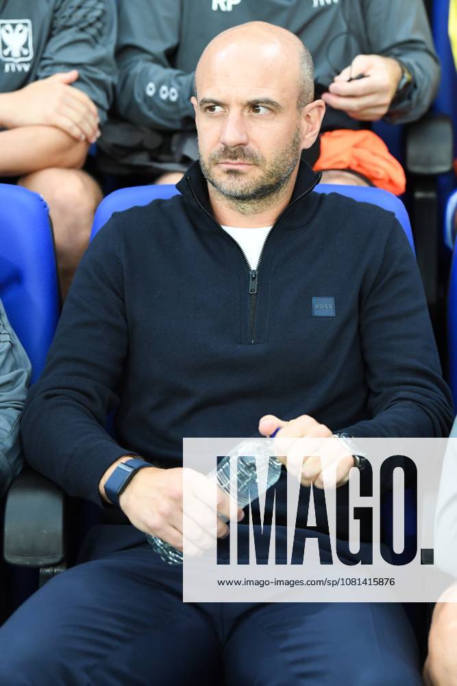 STVV s head coach Frederic De Meyer pictured before a soccer game between Belgian Sint-Truidense V.V. and Cypriot AC Omonoia Nicosia, Thursday 20 August 2026 in Sint-Truiden, the first leg of the play-off round for the UEFA Europa League league phase. JILLxDELSAUX x183846506x