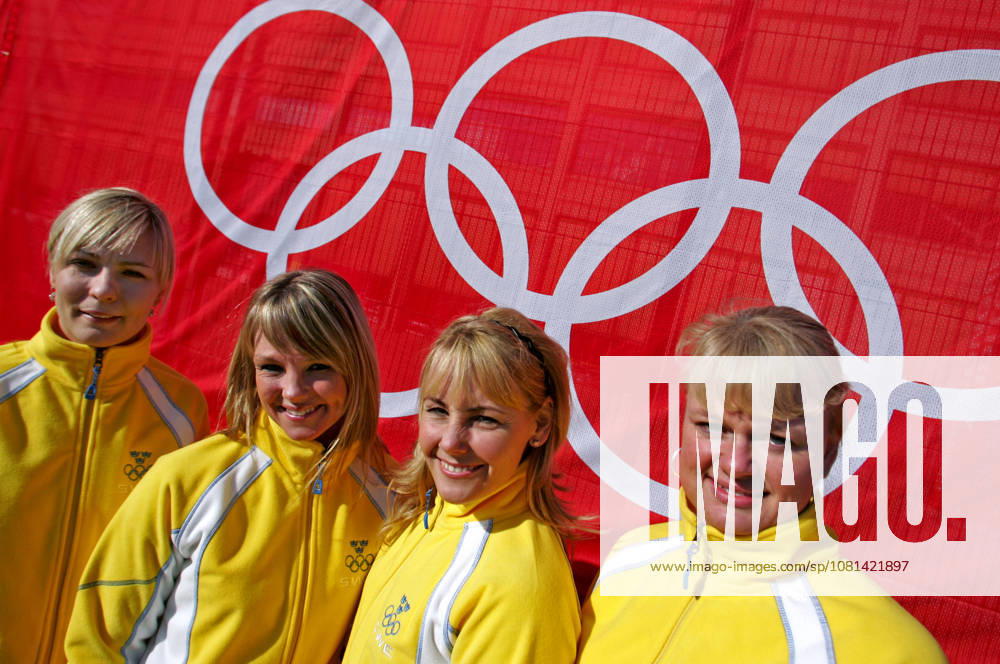 2006 Winter Olympics, Curling, Womens Team: Eva Lund, Ulrika Bergman, Anna Svärd, and Anette Norberg, Turin, Italy