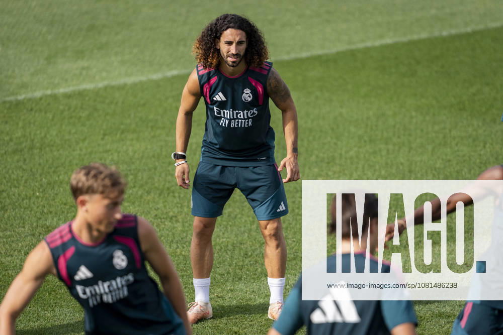Real Madrid training session Marc Cucurella of Real Madrid CF (C) is seen training with his teammates during the training session ahead of their opening LaLiga EA Sports match against RCD Espanyol de Barcelona at Ciudad Real Madrid on August 21, 2026 in Madrid, Spain. Madrid Ciudad Real Madrid Madrid Spain