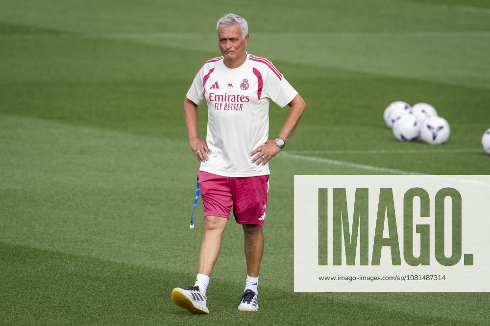 Real Madrid training session Jose Mourinho, head coach of Real Madrid CF, is seen during the training session ahead of their opening LaLiga EA Sports match against RCD Espanyol de Barcelona at Ciudad Real Madrid on August 21, 2026 in Madrid, Spain. Madrid Ciudad Real Madrid Madrid Spain