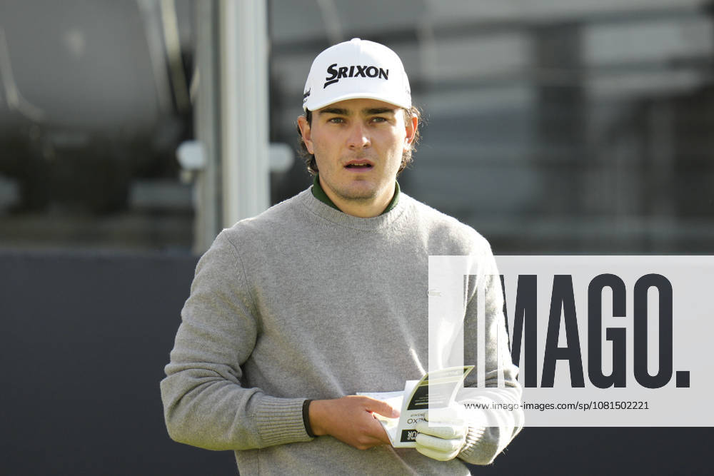 BALMEDIE, SCOTLAND - AUG 21: Maximilian Steinlechner (AUT) waits on the first tee during Round 2 at the 2026 Nexo Championship at the Trump International Golf Links, Balmedie on August 21, 2026 in Aberdeenshire, Scotland The 2026 Nexo Championship