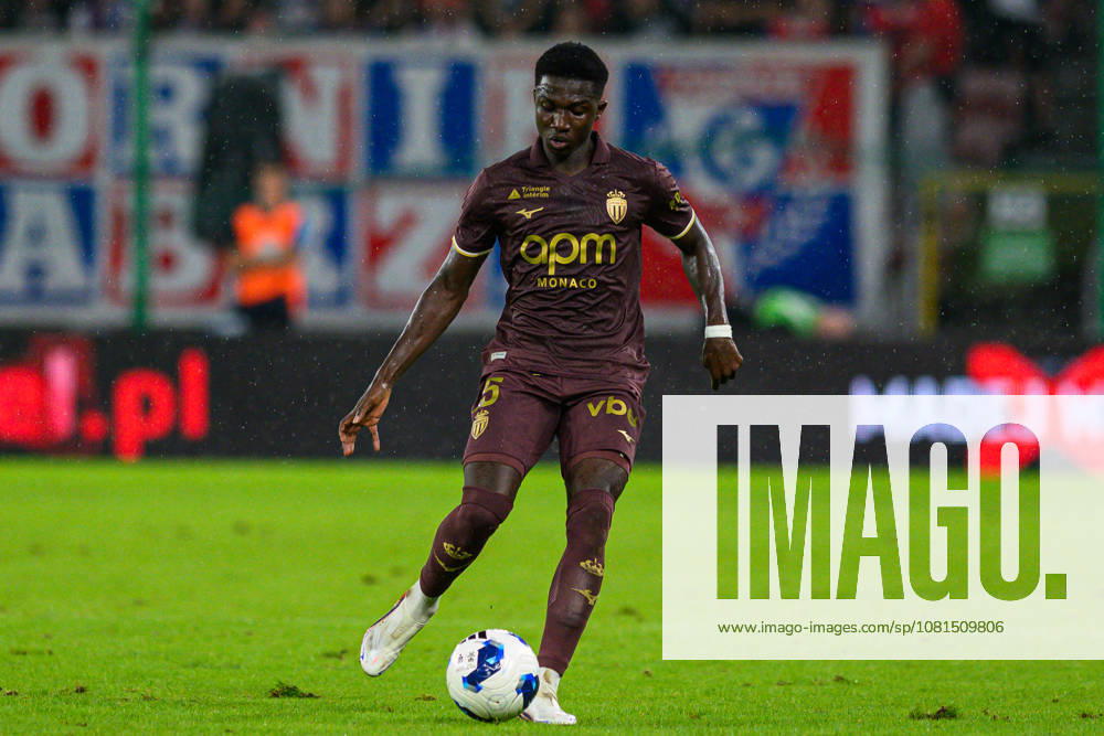 Lamine Camara seen during UEFA Conference League 2026 27 4th qualifying round 1st leg match between teams of Gornik Zabrze and AS Monaco in Zabrze, Poland (Tomasz Karczewski Ball Raw Images) Zabrze Arena Zabrze Poland