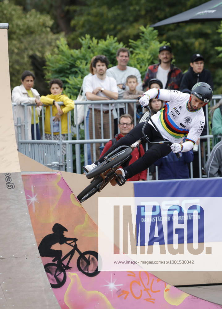 Men s Qualifying Round at the BMX Freestyle Park European Championships in Darmstadt s Bürgerpark, hosted by VC Darmstadt, August 21–23, 2026. Here, Anthony Jeanjean (FRA), the reigning 2025 world champion in the course, competes in the qualifying round in Darmstadt, Hesse, Germany.