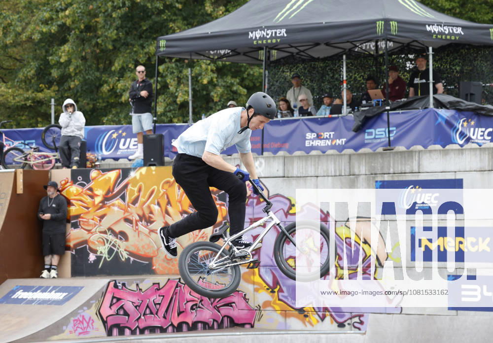 Men s Qualifying Round at the BMX Freestyle Park European Championships in Darmstadt s Bürgerpark, hosted by VC Darmstadt, August 21–23, 2026. Pictured here: Lars Kindermann (GER) during the competition in Darmstadt, Hesse, Germany