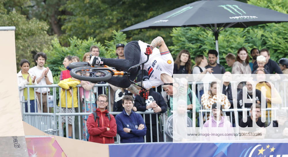 Men s Qualifying Round at the BMX Freestyle Park European Championships in Darmstadt s Bürgerpark, hosted by VC Darmstadt, August 21–23, 2026. Pictured here is Dylan Hessey (GBR) during the competition in Darmstadt, Hesse, Germany.