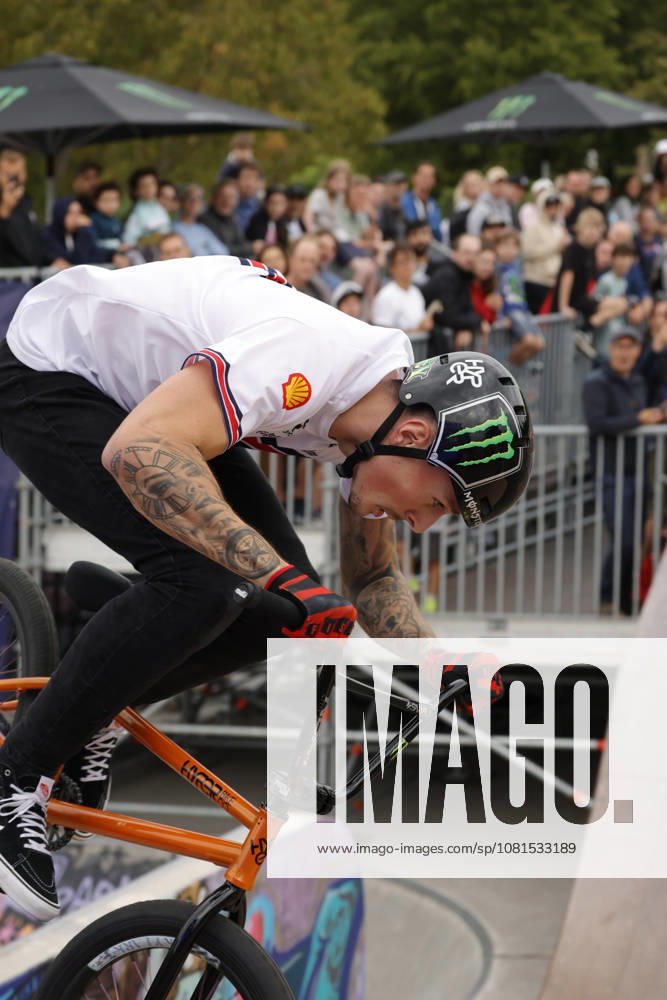 Men s Qualifying Round at the BMX Freestyle Park European Championships in Darmstadt s Bürgerpark, hosted by VC Darmstadt, August 21–23, 2026. Pictured here is Dylan Hessey (GBR) during the competition in Darmstadt, Hesse, Germany.