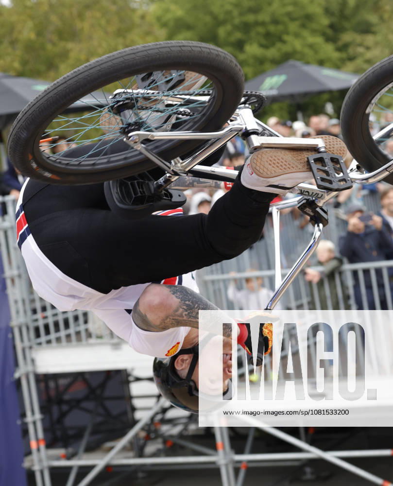 Men s Qualifying Round at the BMX Freestyle Park European Championships in Darmstadt s Bürgerpark, hosted by VC Darmstadt, August 21–23, 2026. Pictured here is Jordan Clark (GBR) during the competition in Darmstadt, Hesse, Germany.
