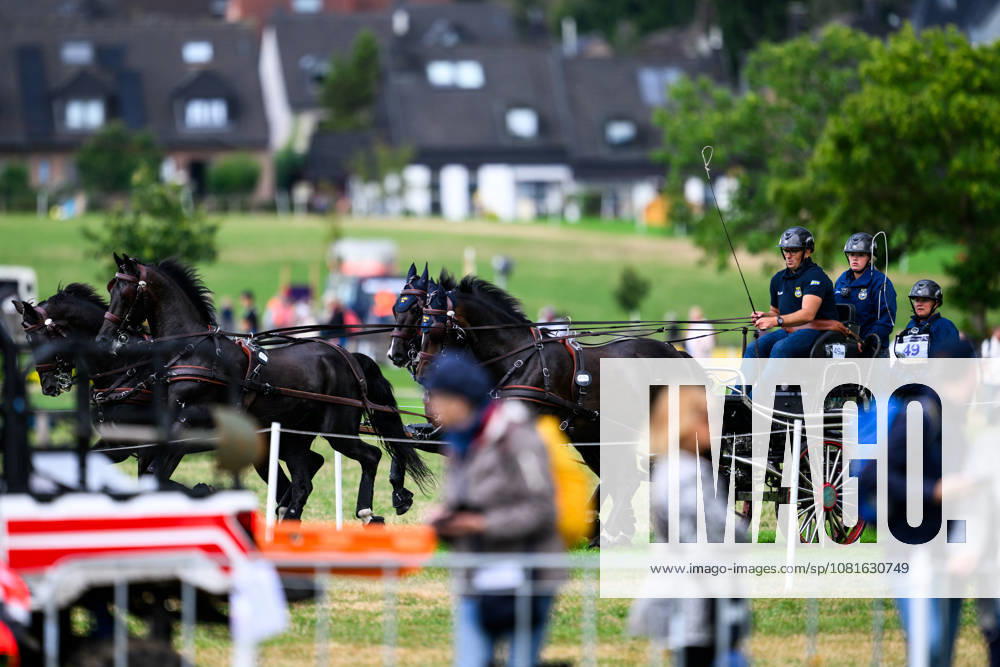 Fredrik Persson of Sweden, with his horses Fasco, Hertog Jan, Judson, and Kermit, competes in the Four-in-Hand Marathon on Day 12 of the 2026 FEI World Championships in Aachen. 2026 in Aachen. Photo by Emma Wallskog, BILDBYRAN code EW EW0697 equestrian sports 2026 World Championships 2026 FEI World Championships BBENG equestrian sports World Championships four-in-hand driving
